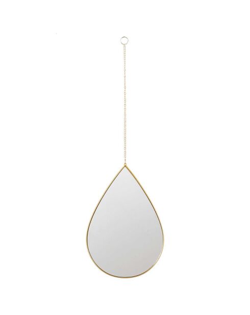 Miroir goutte suspendue doré - 19.1x27.2x1.02 cm