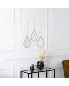Miroir goutte suspendue doré - 19.1x27.2x1.02 cm