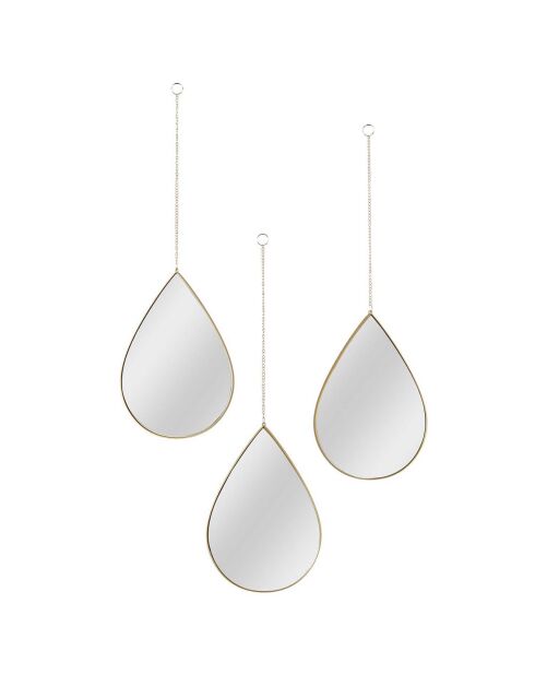 Miroir goutte suspendue doré - 19.1x27.2x1.02 cm