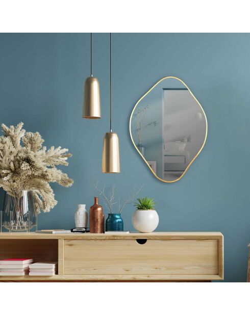Miroir losange doré - 44x60x1 cm
