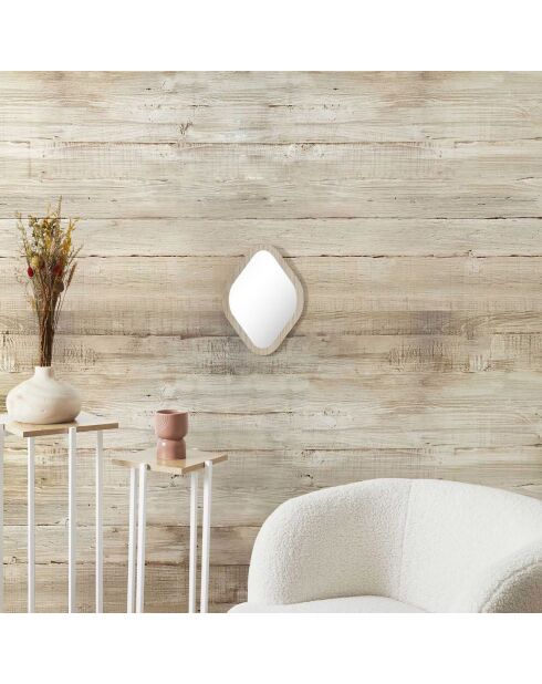 Miroir losange marron - 25x34x1 cm