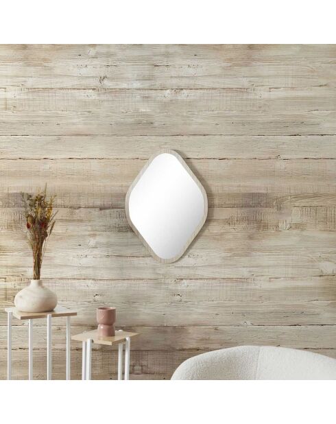 Miroir losange Elio marron - 44x60x1 cm