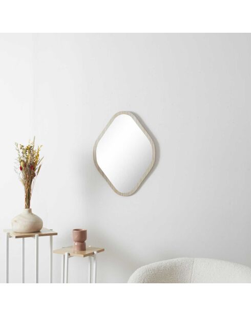 Miroir losange Elio marron - 44x60x1 cm
