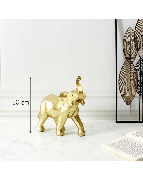 Elephant origami doré - 27.5x30x14 cm