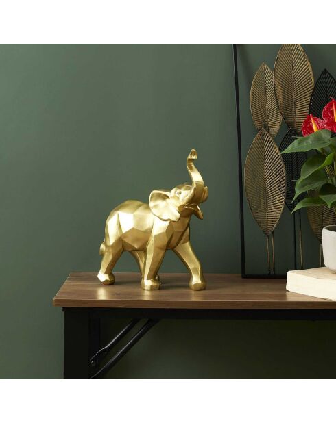 Elephant origami doré - 27.5x30x14 cm