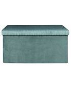 Coffre banc pliable velours cotelé Giulia bleu canard - 77x38x38 cm