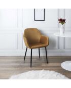 2 Giulia-fauteuils in mosterdcorduroy - 59x85x55,7 cm