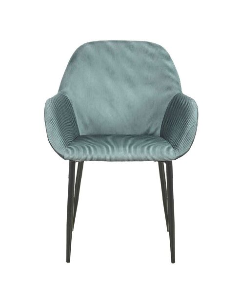 2 Fauteuils Giulia velours cotelé bleu cadet - 59x85x55.7 cm