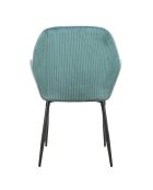 2 Fauteuils Giulia velours cotelé bleu cadet - 59x85x55.7 cm