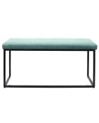 Banc Giulia velours cotelé bleu canard - 100x48x38 cm