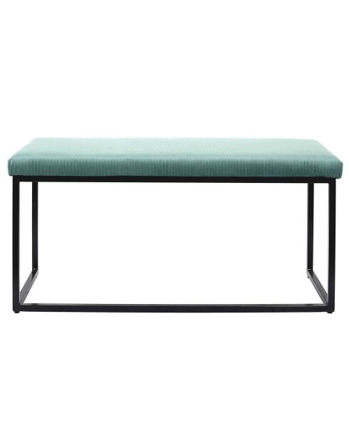 Banc Giulia velours cotelé bleu canard - 100x48x38 cm