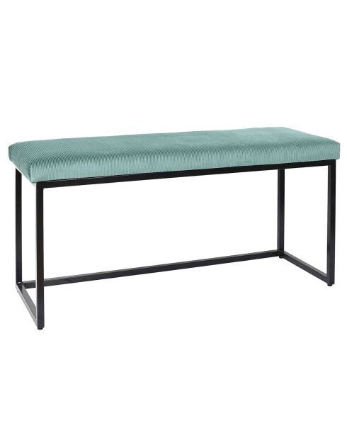 Banc Giulia velours cotelé bleu canard - 100x48x38 cm
