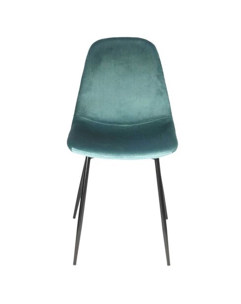 4 Chaises velours cotelé Giulia bleu canard - 43.7x85.5x54.2 cm