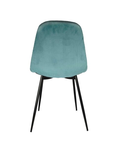 4 Chaises velours cotelé Giulia bleu canard - 43.7x85.5x54.2 cm