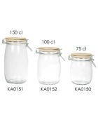 Bocal en verre mamie Lily transparent/marron - 75 cl