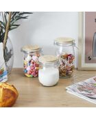 Bocal en verre mamie Lily transparent/marron - 75 cl