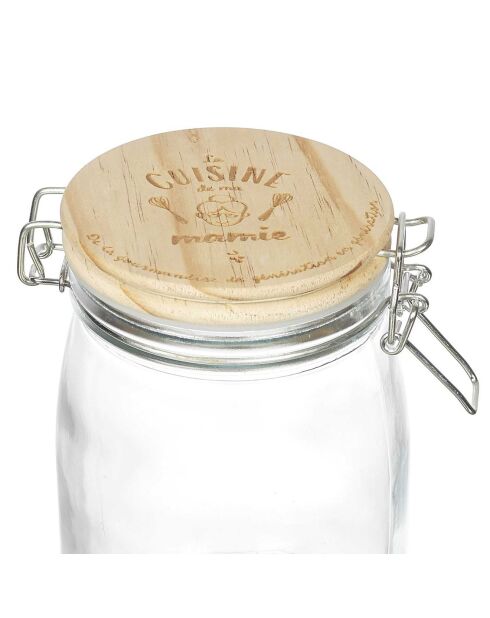 Bocal en verre mamie Lily transparent/marron - 75 cl