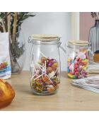 Bocal en verre mamie Lily transparent/marron - 150 cl