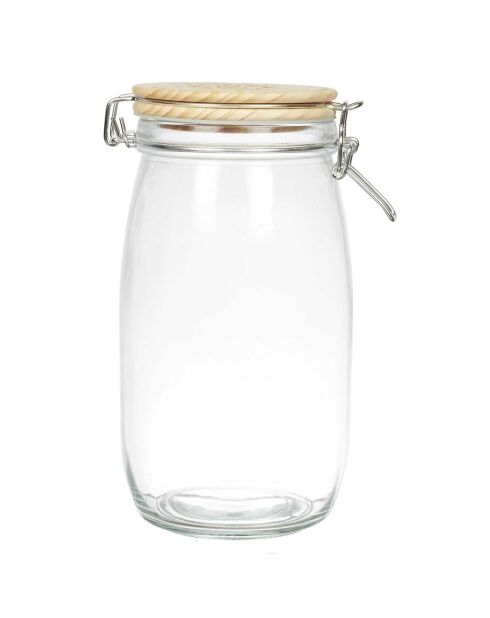 Bocal en verre mamie Lily transparent/marron - 150 cl