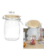 Bocal en verre mamie Lily transparent/marron - 100 cl