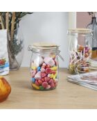 Bocal en verre mamie Lily transparent/marron - 100 cl