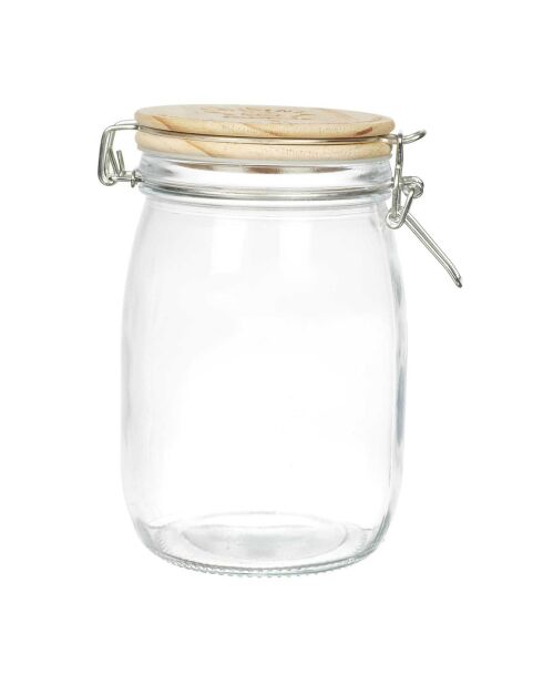 Bocal en verre mamie Lily transparent/marron - 100 cl