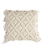 Coussin macramé beige - 40x40 cm