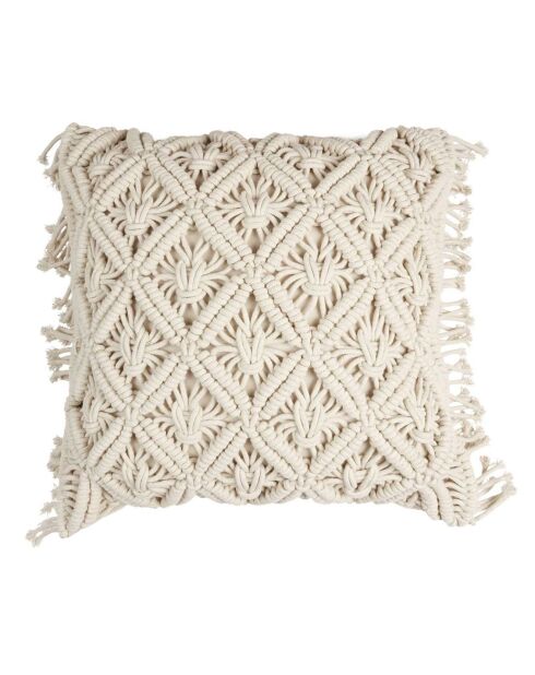 Coussin macramé beige - 40x40 cm