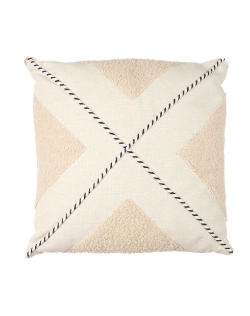 Coussin bouclette beige - 40x40 cm