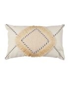Coussin à franges beige - 50x30 cm