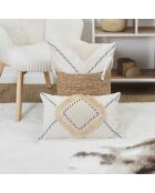 Coussin à franges beige - 50x30 cm