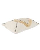 Coussin à franges beige - 50x30 cm