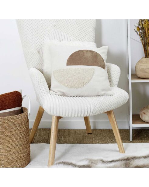 Coussin bouclette beige - 40x40 cm