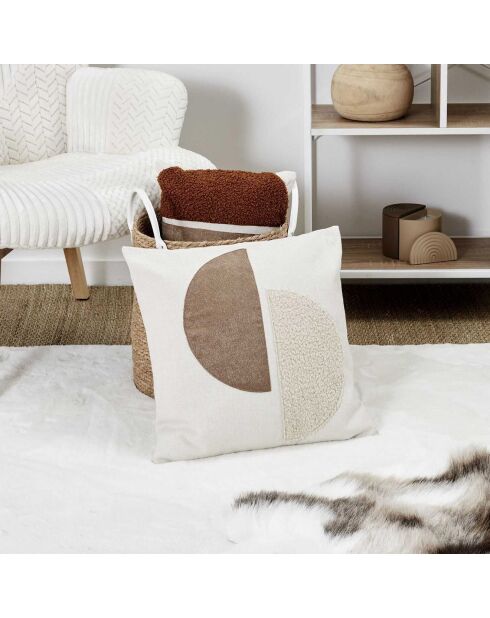 Coussin bouclette beige - 40x40 cm