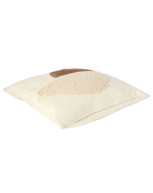Coussin bouclette beige - 40x40 cm