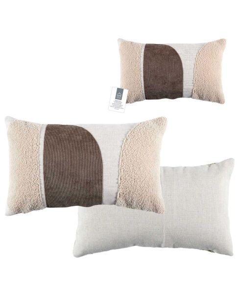 Coussin bouclette  beige - 50x30 cm