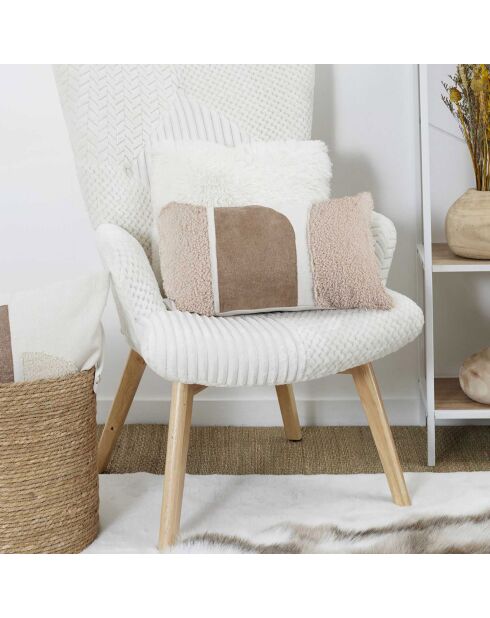 Coussin bouclette  beige - 50x30 cm
