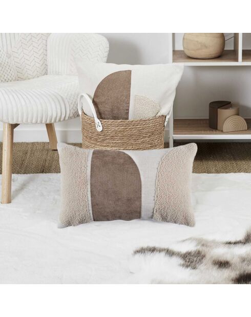 Coussin bouclette  beige - 50x30 cm