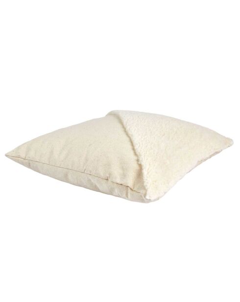 Coussin bouclette beige - 40x40 cm