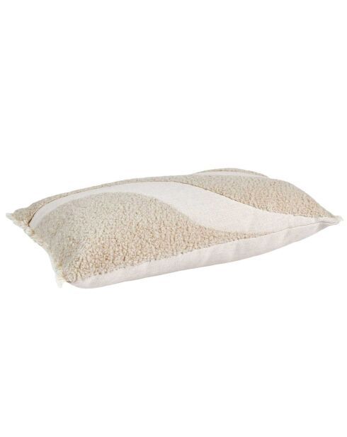 Coussin bouclette beige - 50x30 cm