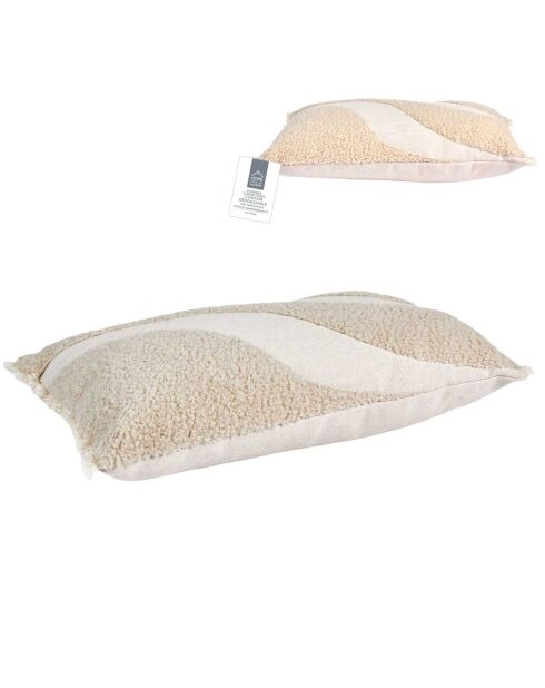 Coussin bouclette beige - 50x30 cm