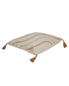 Coussin à pompons beige - 40x40 cm