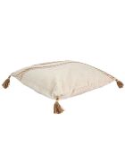 Coussin à pompons beige - 40x40 cm
