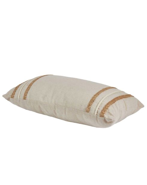 Coussin tressé beige - 50x30 cm
