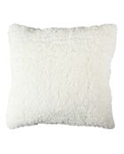 Coussin Sherpa motif tressé blanc - 40x40 cm