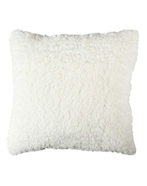 Coussin Sherpa motif tressé blanc - 40x40 cm
