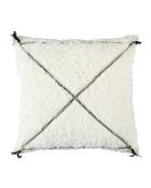 Coussin Sherpa motif tressé blanc - 40x40 cm