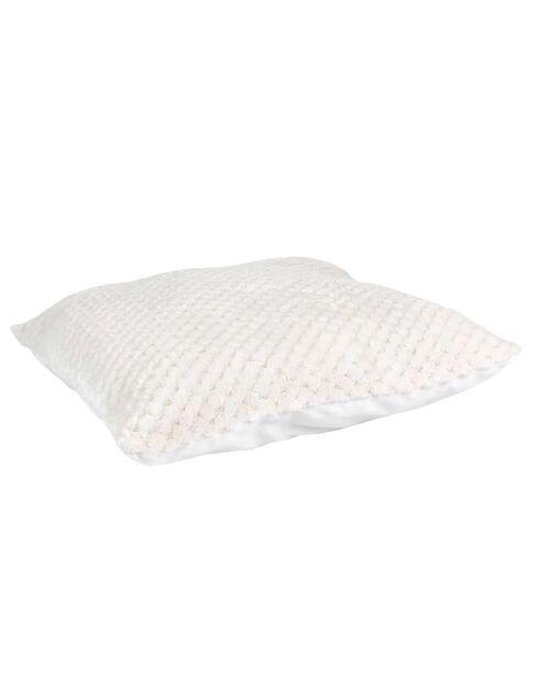 Coussin nid d'abeille blanc - 40x40 cm