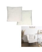 Coussin nid d'abeille blanc - 40x40 cm