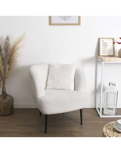 Coussin nid d'abeille blanc - 40x40 cm